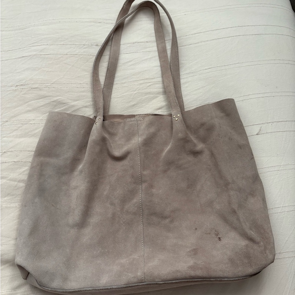 Haute Hippie Elegant Beige Suede Tote